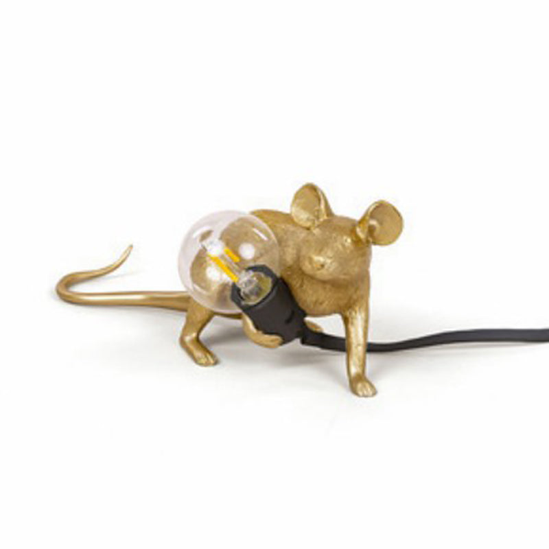 Mouse Shaped Mini Bedroom Table Light Resin 1 Head Novelty Kids Night Stand Lamp Gold Prone Clearhalo 'Lamps' 'Table Lamps' Lighting' 2311882