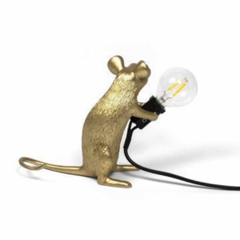 Mouse Shaped Mini Bedroom Table Light Resin 1 Head Novelty Kids Night Stand Lamp Gold Sitting Clearhalo 'Lamps' 'Table Lamps' Lighting' 2311883
