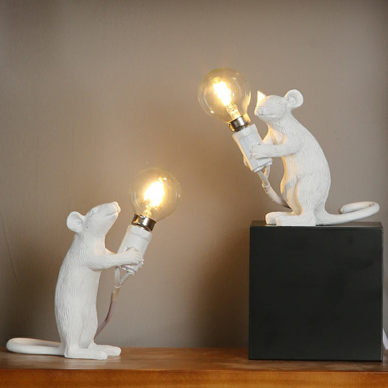 Kids Style Mouse Shaped Table Lamp Resin 1-Light Bedside Night Lighting for Decoration Clearhalo 'Lamps' 'Table Lamps' Lighting' 2311890