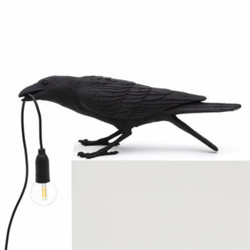 Bird Shaped Table Lamp Artistic Creative Resin Single-Bulb Nightstand Light for Bedroom Black Sitting Clearhalo 'Lamps' 'Table Lamps' Lighting' 2311931
