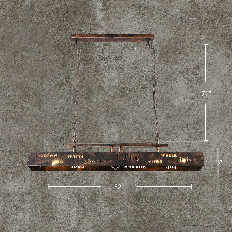 Decorative 4-Light Hanging Lamp Triangular Prism Island Light Fixture with Metal Shade for Restaurant Rustic Copper Clearhalo 'Ceiling Lights' 'Island Lights' Lighting' 2311977