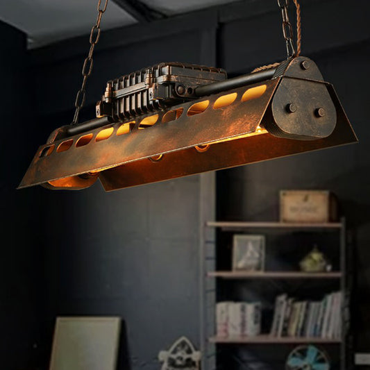 Decorative 4-Light Hanging Lamp Triangular Prism Island Light Fixture with Metal Shade for Restaurant Clearhalo 'Ceiling Lights' 'Island Lights' Lighting' 2311978