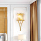 Curved Crystal Flush Wall Sconce Traditional 1-Light Bedside Wall Mount Lighting Fixture Clearhalo 'Wall Lamps & Sconces' 'Wall Lights' Lighting' 2311994