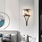 Curved Crystal Flush Wall Sconce Traditional 1-Light Bedside Wall Mount Lighting Fixture Clearhalo 'Wall Lamps & Sconces' 'Wall Lights' Lighting' 2311996