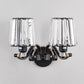 Wall Sconce Light Modern Living Room Wall Mount Lamp with Conic Crystal Shade in Black 2.0 Black Clearhalo 'Wall Lamps & Sconces' 'Wall Lights' Lighting' 2312005