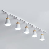 Living Room Semi Flush Mount Lamp Nordic Style Spotlight Track Light with Cone Metal Shade 5 White Clearhalo 'Ceiling Lights' 'Close To Ceiling Lights' 'Close to ceiling' 'Semi-flushmount' Lighting' 2312056