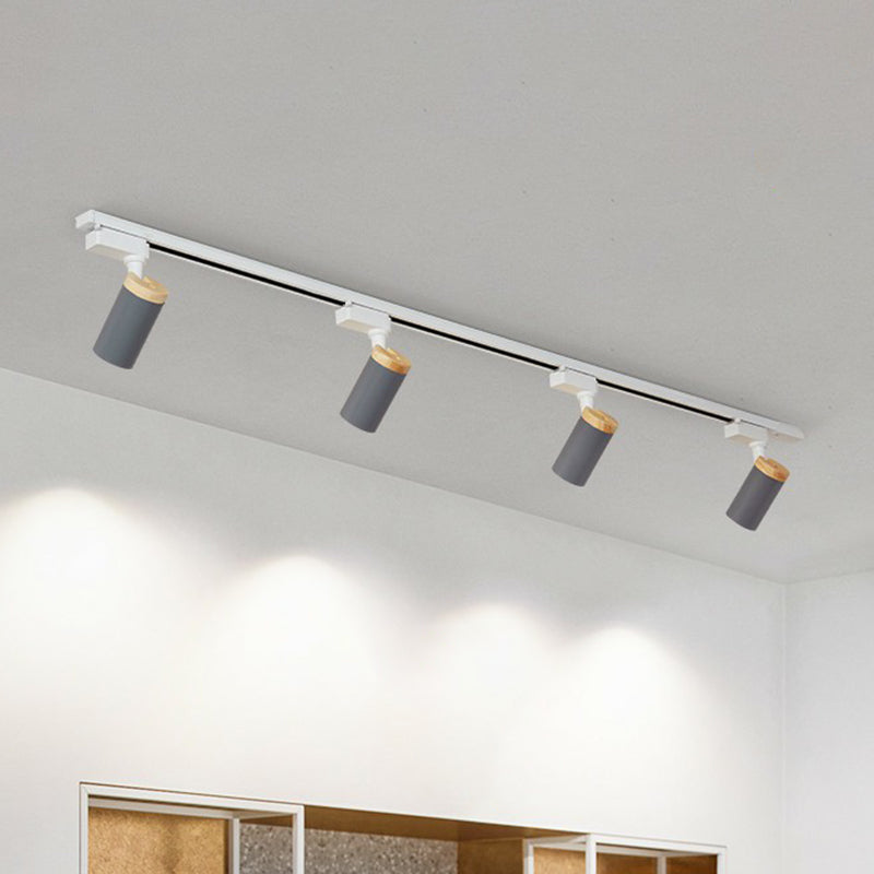 Tube Shaped LED Track Lamp Minimalist Metal Bedroom Semi-Flush Mount Ceiling Light Clearhalo 'Ceiling Lights' 'Close To Ceiling Lights' 'Close to ceiling' 'Semi-flushmount' Lighting' 2312070