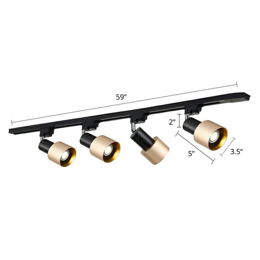 Grenade Shaped Metal Track Light Fixture Modern Style Semi Mount Lighting for Living Room 4 Gold Clearhalo 'Ceiling Lights' 'Close To Ceiling Lights' 'Close to ceiling' 'Semi-flushmount' Lighting' 2312118