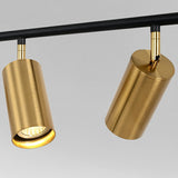 Electroplated Gold Tube Spotlight Postmodern Metal Island Ceiling Light for Dining Room Clearhalo 'Ceiling Lights' 'Island Lights' Lighting' 2312178