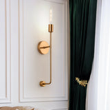 Gold Bare Bulb Sconce Light Retro Metal 1-Light Living Room Wall Mounted Light with Linear Arm Clearhalo 'Wall Lamps & Sconces' 'Wall Lights' Lighting' 231300