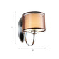 Cylindrical Fabric Shade Wall Sconce Modern 1/2-Light Hallway Sconce Light Fixture in Chrome Clearhalo 'Wall Lamps & Sconces' 'Wall Lights' Lighting' 231426