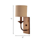 Fabric Shade Cylindrical Wall Lamp Vintage Style 1/2-Light Bedroom Wall Light Sconce in Flaxen Clearhalo 'Wall Lamps & Sconces' 'Wall Lights' Lighting' 231454