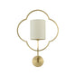 Traditional Cylinder Wall Light Fixture 1 Light Fabric Shade Wall Lamp with Metal Cage in Gold for Bedroom Clearhalo 'Wall Lamps & Sconces' 'Wall Lights' Lighting' 231458
