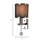 Traditional Cylinder Wall Sconce 1-Light Fabric Sconce Light with Crystal Accent in Chrome for Bedroom Clearhalo 'Wall Lamps & Sconces' 'Wall Lights' Lighting' 231481