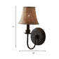 Flaxen 1 Bulb Wall Sconce Light Traditional Fabric Bell Wall Lamp with Arched Arm and Round Backplate Clearhalo 'Wall Lamps & Sconces' 'Wall Lights' Lighting' 231605
