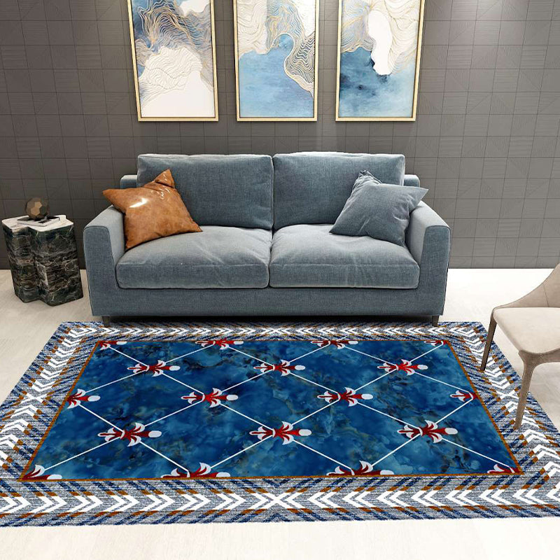 Modern Home Decorative Rug Multicolor Print Carpet Synthetics Stain Resistant Machine Washable Non-Slip Backing Rug Blue Clearhalo 'Area Rug' 'Modern' 'Rugs' Rug' 2316937