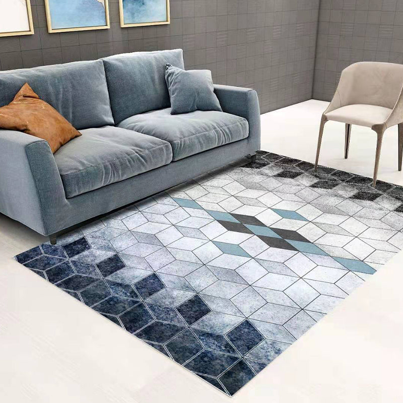 Modern Home Decorative Rug Multicolor Print Carpet Synthetics Stain Resistant Machine Washable Non-Slip Backing Rug Gray-Blue Clearhalo 'Area Rug' 'Modern' 'Rugs' Rug' 2316938