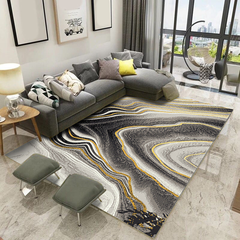 Minimalist Abstract Pattern Rug Multi Colored Polyester Carpet Washable Pet Friendly Anti-Slip Rug for Drawing Room Clearhalo 'Area Rug' 'Modern' 'Rugs' Rug' 2316964
