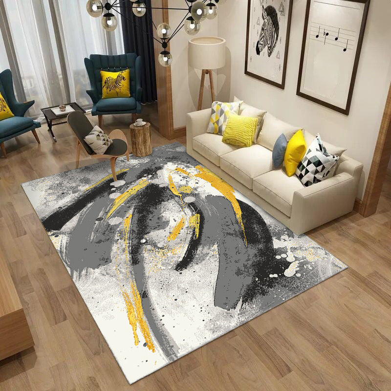 Minimalist Abstract Pattern Rug Multi Colored Polyester Carpet Washable Pet Friendly Anti-Slip Rug for Drawing Room Clearhalo 'Area Rug' 'Modern' 'Rugs' Rug' 2316965