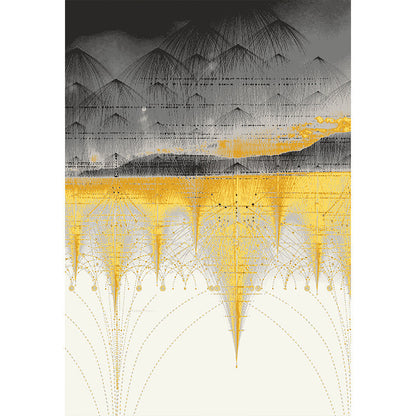 Minimalist Abstract Pattern Rug Multi Colored Polyester Carpet Washable Pet Friendly Anti-Slip Rug for Drawing Room Dark Gray-Yellow Clearhalo 'Area Rug' 'Modern' 'Rugs' Rug' 2316974