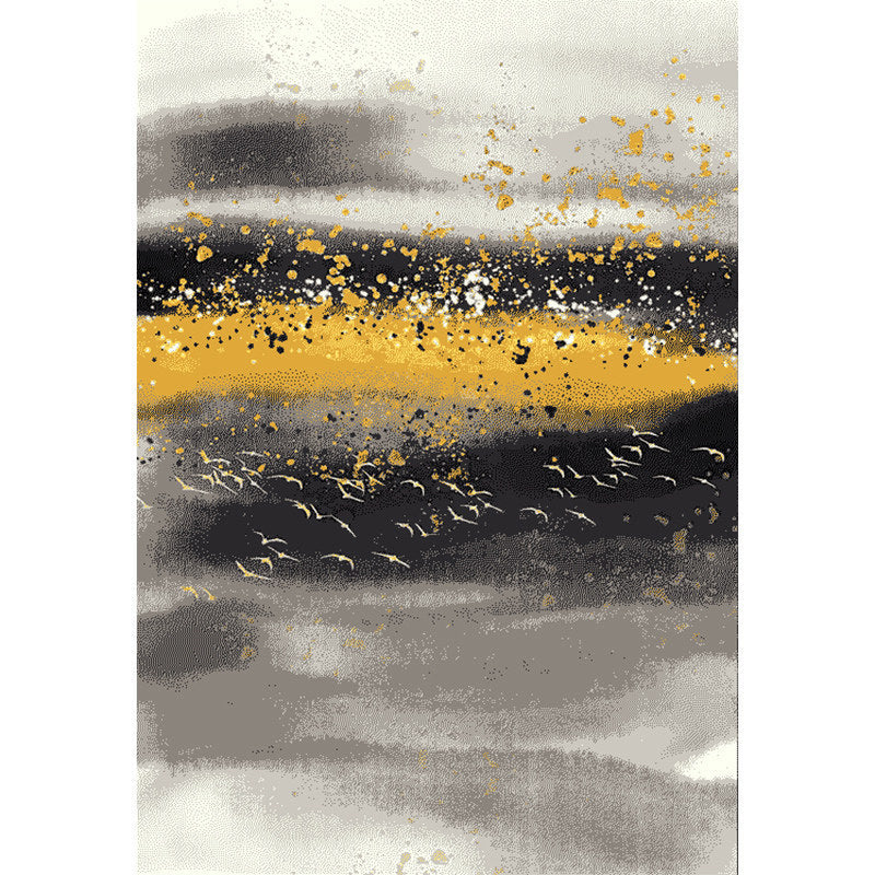 Minimalist Abstract Pattern Rug Multi Colored Polyester Carpet Washable Pet Friendly Anti-Slip Rug for Drawing Room Black-Gray Clearhalo 'Area Rug' 'Modern' 'Rugs' Rug' 2316975