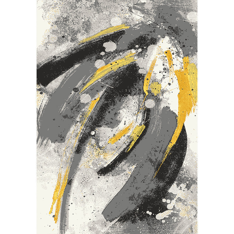 Minimalist Abstract Pattern Rug Multi Colored Polyester Carpet Washable Pet Friendly Anti-Slip Rug for Drawing Room Smoke Gray Clearhalo 'Area Rug' 'Modern' 'Rugs' Rug' 2316976