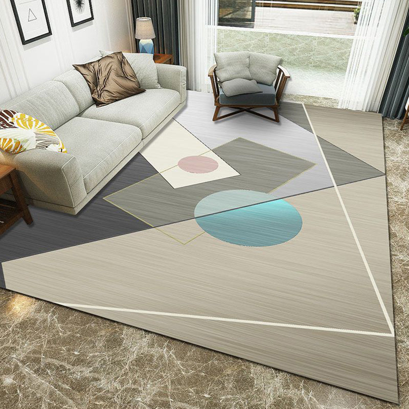 Multi-Color Geometric Rug Polypropylene Contemporary Rug Washable Stain Resistant Non-Slip Carpet for Home Light Brown Clearhalo 'Area Rug' 'Modern' 'Rugs' Rug' 2316978