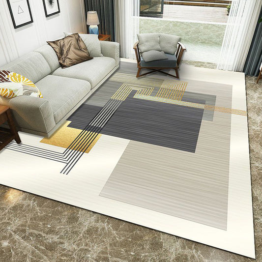 Multi-Color Geometric Rug Polypropylene Contemporary Rug Washable Stain Resistant Non-Slip Carpet for Home Khaki Clearhalo 'Area Rug' 'Modern' 'Rugs' Rug' 2316979