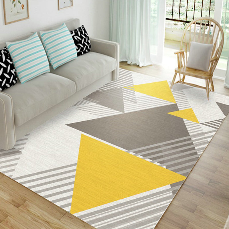 Multi-Color Geometric Rug Polypropylene Contemporary Rug Washable Stain Resistant Non-Slip Carpet for Home Yellow-Brown Clearhalo 'Area Rug' 'Modern' 'Rugs' Rug' 2316980
