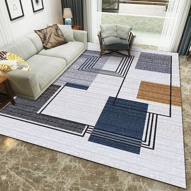 Multi-Color Geometric Rug Polypropylene Contemporary Rug Washable Stain Resistant Non-Slip Carpet for Home Smoke Gray Clearhalo 'Area Rug' 'Modern' 'Rugs' Rug' 2316984