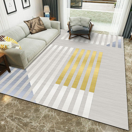 Multi-Color Geometric Rug Polypropylene Contemporary Rug Washable Stain Resistant Non-Slip Carpet for Home Light Gray Clearhalo 'Area Rug' 'Modern' 'Rugs' Rug' 2316985