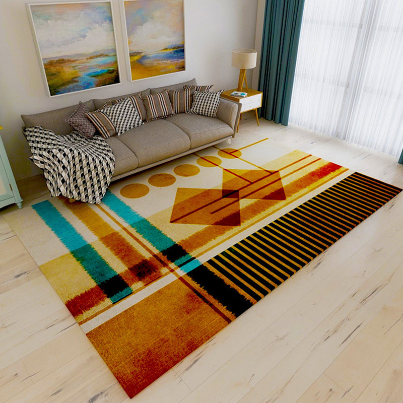 Multi-Color Geometric Rug Polypropylene Contemporary Rug Washable Stain Resistant Non-Slip Carpet for Home Yellow-Red Clearhalo 'Area Rug' 'Modern' 'Rugs' Rug' 2316989