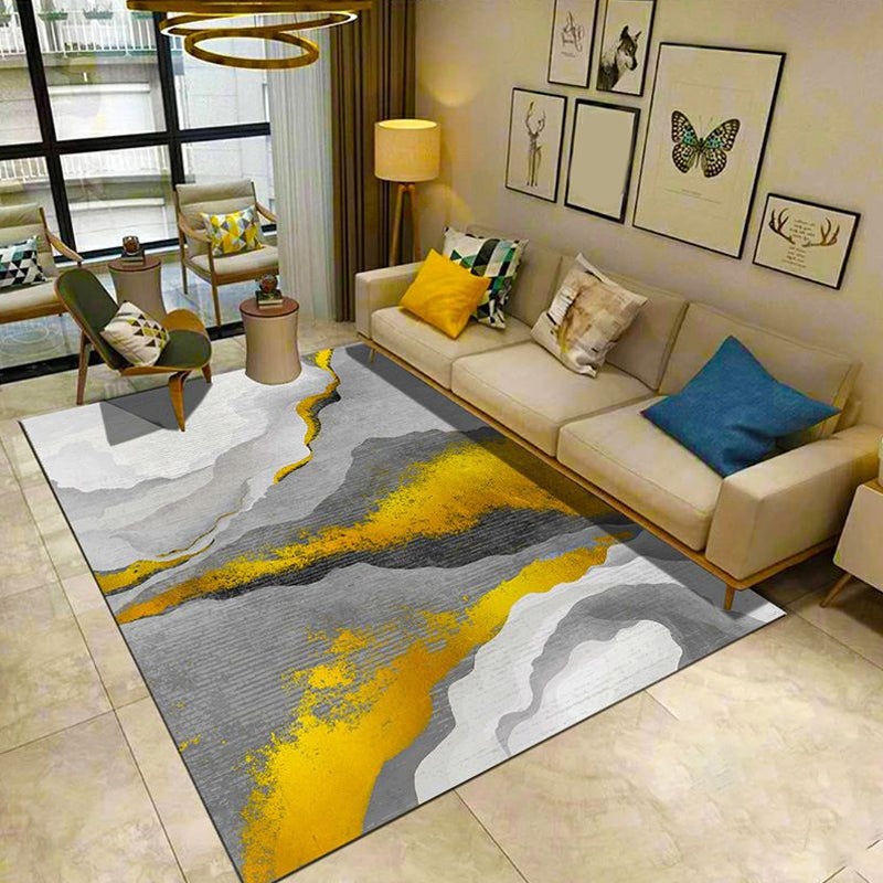 Multi-Color Geometric Rug Polypropylene Contemporary Rug Washable Stain Resistant Non-Slip Carpet for Home Gray-White Clearhalo 'Area Rug' 'Modern' 'Rugs' Rug' 2316990