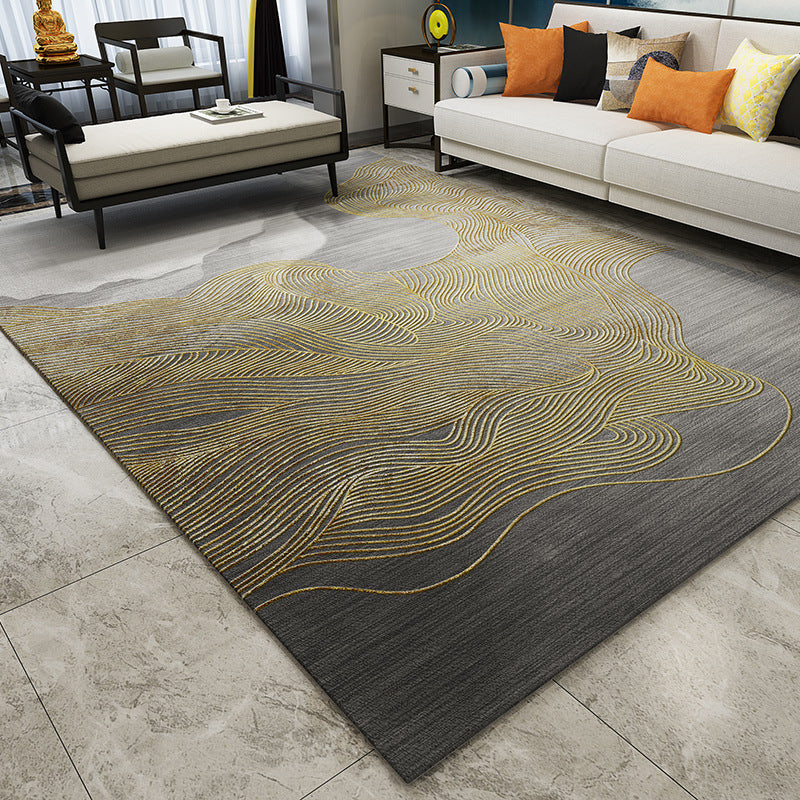 Simplicity Abstract Line Print Rug Multi Color Polypropylene Rug Anti-Slip Backing Stain Resistant Pet Friendly Area Carpet for Room Clearhalo 'Area Rug' 'Modern' 'Rugs' Rug' 2317003