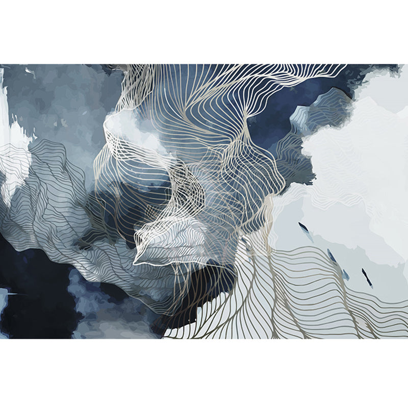 Simplicity Abstract Line Print Rug Multi Color Polypropylene Rug Anti-Slip Backing Stain Resistant Pet Friendly Area Carpet for Room Grey Clearhalo 'Area Rug' 'Modern' 'Rugs' Rug' 2317012