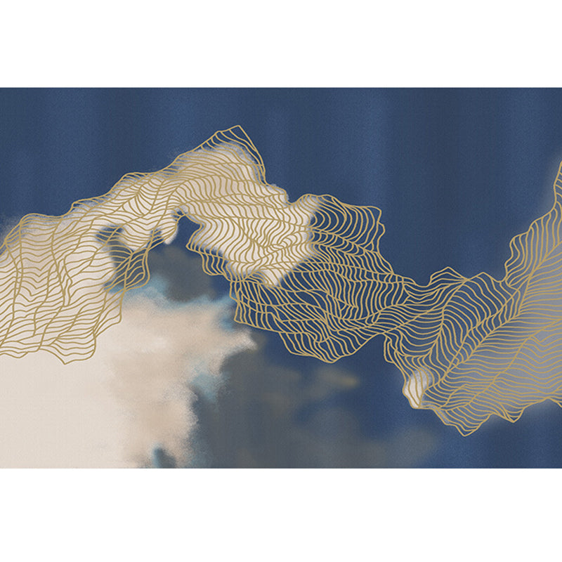 Simplicity Abstract Line Print Rug Multi Color Polypropylene Rug Anti-Slip Backing Stain Resistant Pet Friendly Area Carpet for Room Navy Clearhalo 'Area Rug' 'Modern' 'Rugs' Rug' 2317015