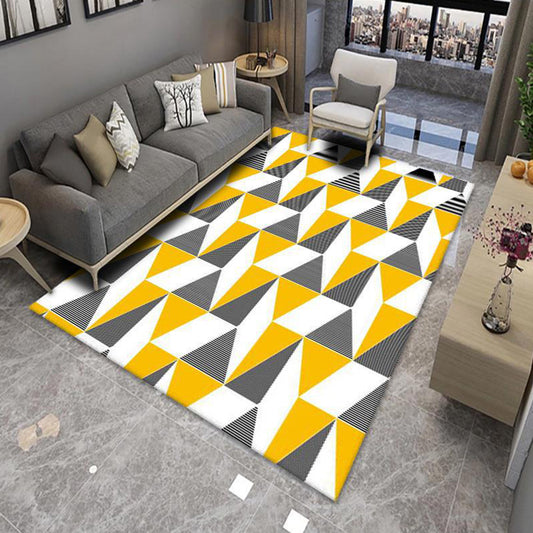 Chic Multicolor Modern Rug Polyester Geometric Color-Block Rug Anti-Slip Machine Washable Stain Resistant Rug for Living Room Yellow Clearhalo 'Area Rug' 'Modern' 'Rugs' Rug' 2317028