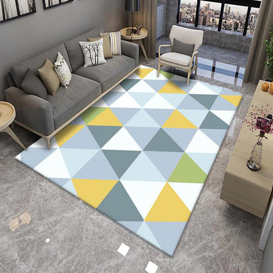 Chic Multicolor Modern Rug Polyester Geometric Color-Block Rug Anti-Slip Machine Washable Stain Resistant Rug for Living Room Light Blue-Yellow Clearhalo 'Area Rug' 'Modern' 'Rugs' Rug' 2317031