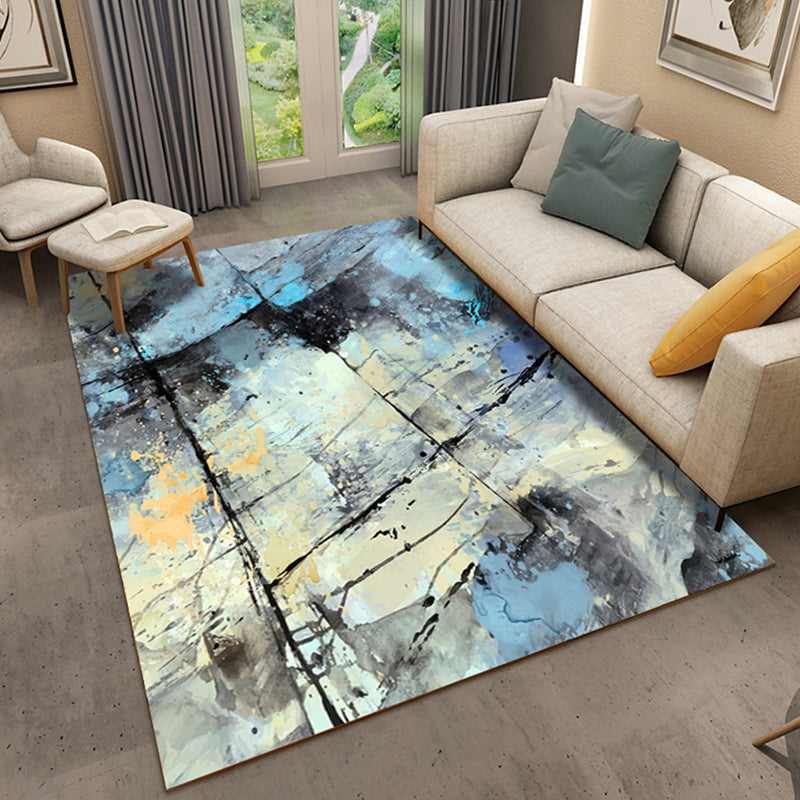 Punky Abstract Print Rug Multi-Color Modern Style Rug Synthetics Non-Slip Backing Machine Washable Pet Friendly Rug for Home Deco Blue Clearhalo 'Area Rug' 'Modern' 'Rugs' Rug' 2317037
