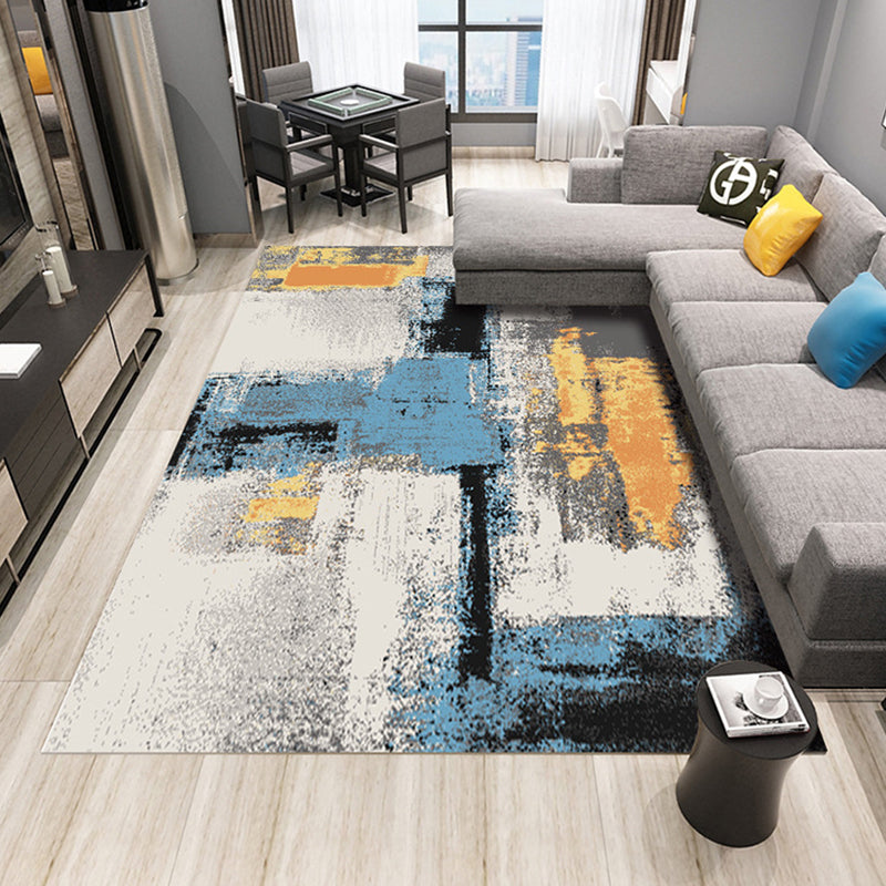Punky Abstract Print Rug Multi-Color Modern Style Rug Synthetics Non-Slip Backing Machine Washable Pet Friendly Rug for Home Deco Blue-Orange Clearhalo 'Area Rug' 'Modern' 'Rugs' Rug' 2317038