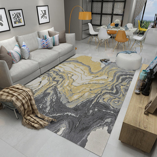 Punky Abstract Print Rug Multi-Color Modern Style Rug Synthetics Non-Slip Backing Machine Washable Pet Friendly Rug for Home Deco Gray-Yellow Clearhalo 'Area Rug' 'Modern' 'Rugs' Rug' 2317039