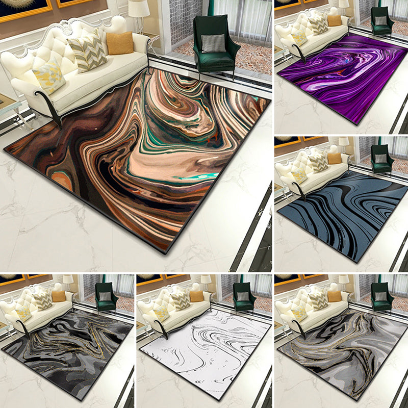Modern Abstract Lava Print Rug Multi-Colored Modern Carpet Polypropylene Stain Resistant Non-Slip Backing Machine Washable Rug for Home Clearhalo 'Area Rug' 'Modern' 'Rugs' Rug' 2317060