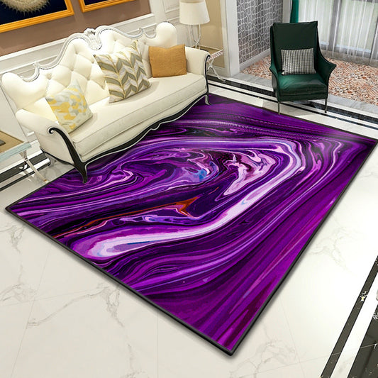 Modern Abstract Lava Print Rug Multi-Colored Modern Carpet Polypropylene Stain Resistant Non-Slip Backing Machine Washable Rug for Home Grape Clearhalo 'Area Rug' 'Modern' 'Rugs' Rug' 2317066