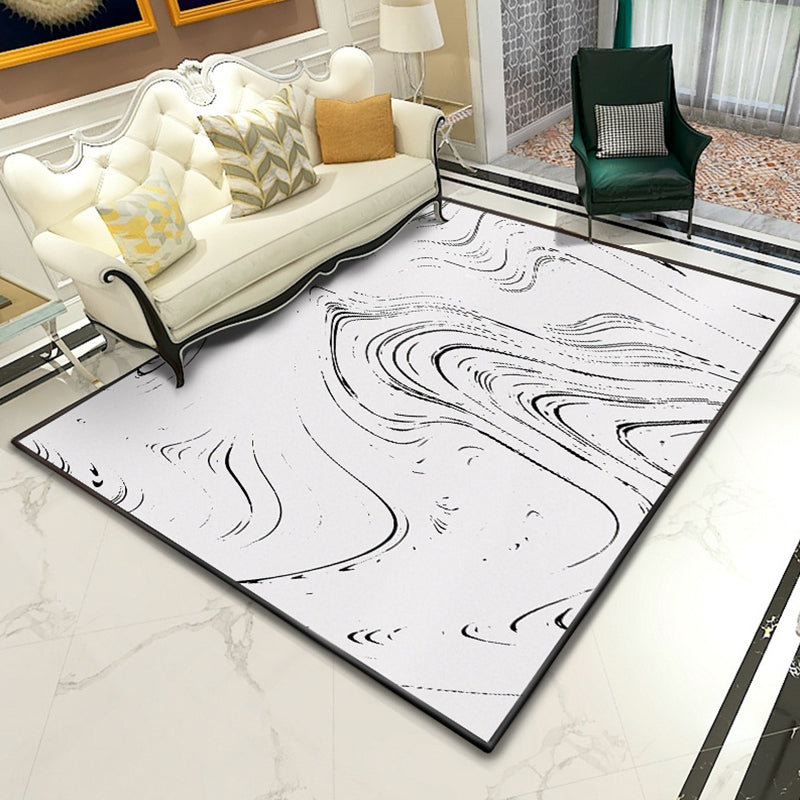 Modern Abstract Lava Print Rug Multi-Colored Modern Carpet Polypropylene Stain Resistant Non-Slip Backing Machine Washable Rug for Home White Clearhalo 'Area Rug' 'Modern' 'Rugs' Rug' 2317069