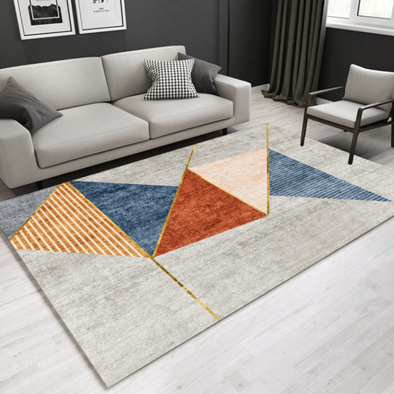 Minimal Multi-Color Geometric Rug Synthetics Contemporary Carpet Machine Washable Pet Friendly Anti-Slip Backing Rug for Great Room Yellow-Red Clearhalo 'Area Rug' 'Modern' 'Rugs' Rug' 2317119