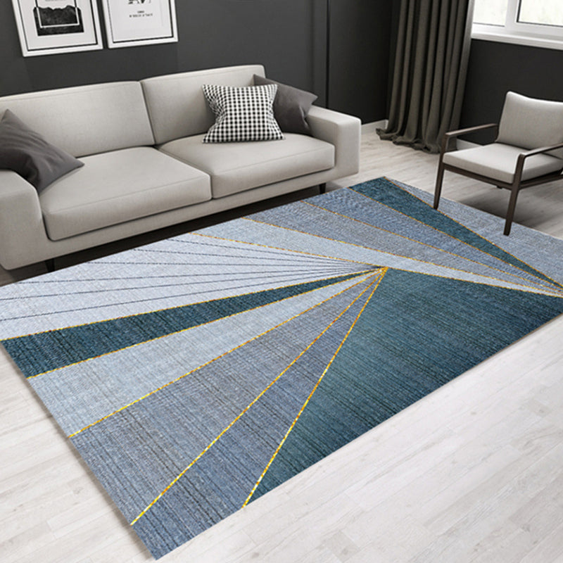 Minimal Multi-Color Geometric Rug Synthetics Contemporary Carpet Machine Washable Pet Friendly Anti-Slip Backing Rug for Great Room Blue-Green Clearhalo 'Area Rug' 'Modern' 'Rugs' Rug' 2317125