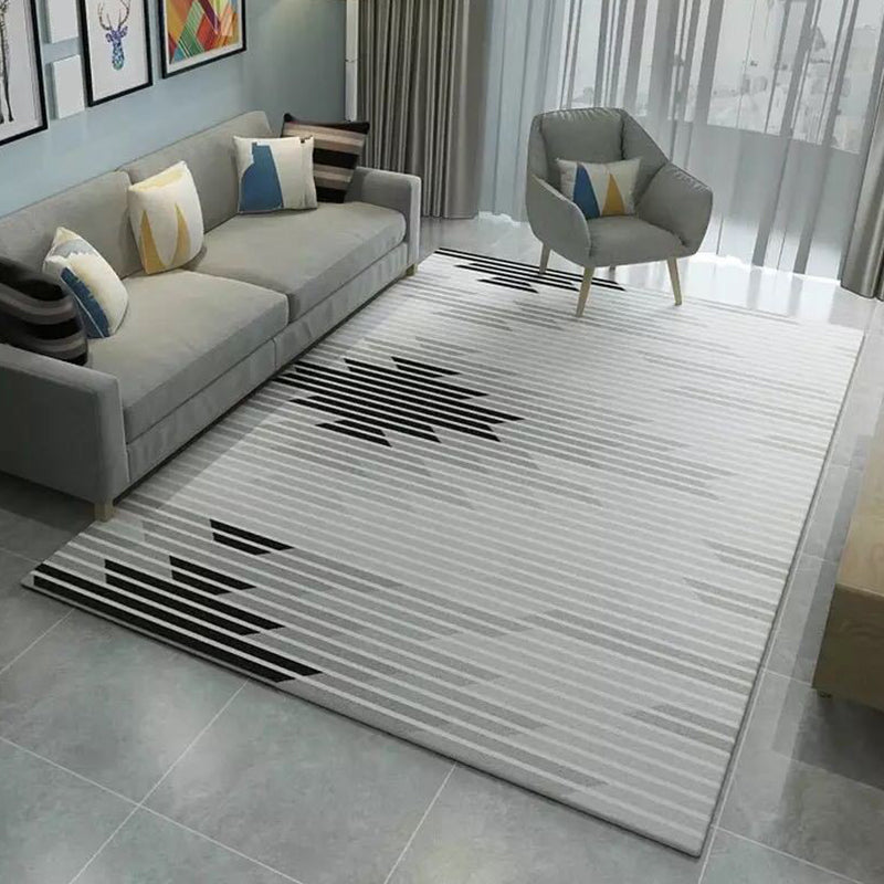 Multi-Colored Geometric Rug Synthetics Contemporary Rug Anti-Slip Stain Resistant Machine Washable Area Rug for Home Grey Clearhalo 'Area Rug' 'Modern' 'Rugs' Rug' 2317138