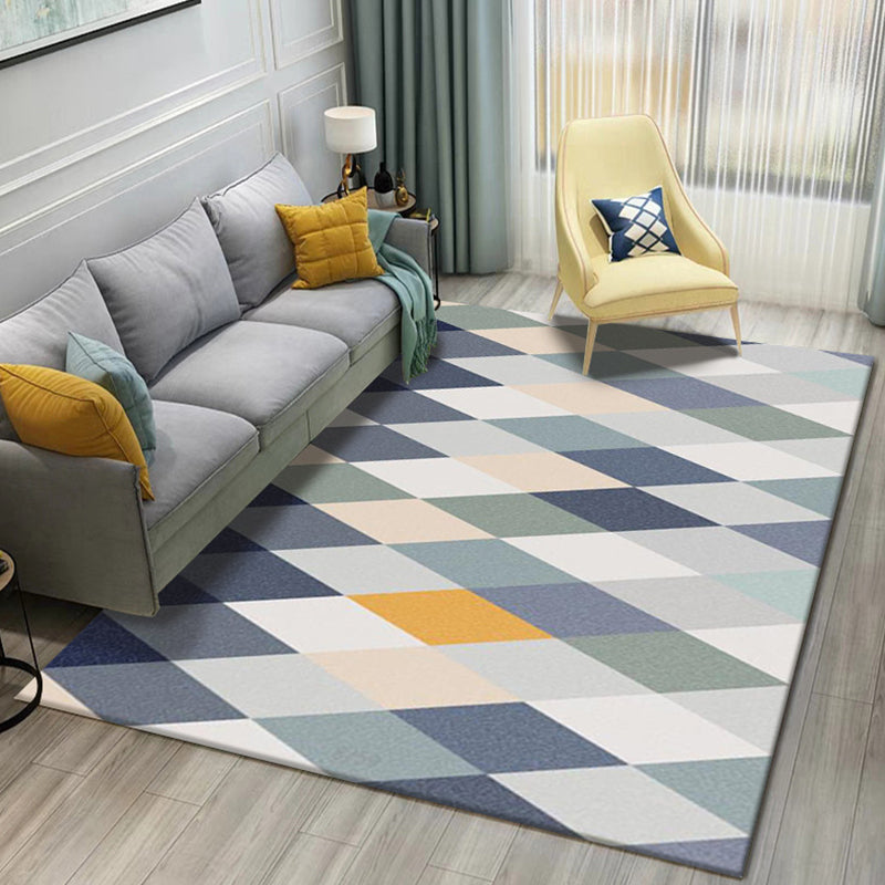 Multi-Colored Geometric Rug Synthetics Contemporary Rug Anti-Slip Stain Resistant Machine Washable Area Rug for Home Gray-Blue Clearhalo 'Area Rug' 'Modern' 'Rugs' Rug' 2317139