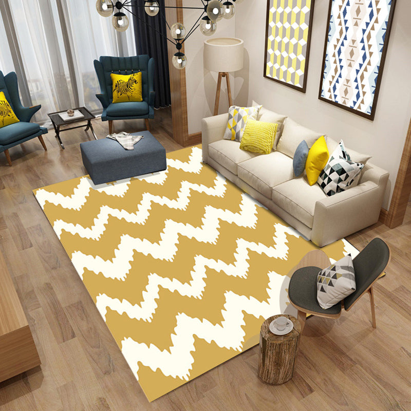 Bold Color Block Geometric Rug Multi Color Modern Rug Polypropylene Machine Washable Non-Slip Stain Resistant Rug for Living Room Ginger Clearhalo 'Area Rug' 'Modern' 'Rugs' Rug' 2317147