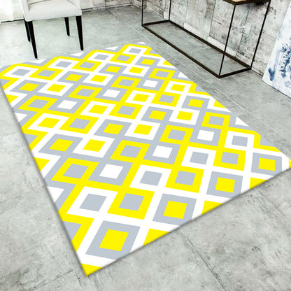 Minimalist Modern Rug Multicolor Geometric Trellis Print Carpet Anti-Slip Machine Washable Pet Friendly Rug for Room Fluorescent Yellow Clearhalo 'Area Rug' 'Modern' 'Rugs' Rug' 2317157